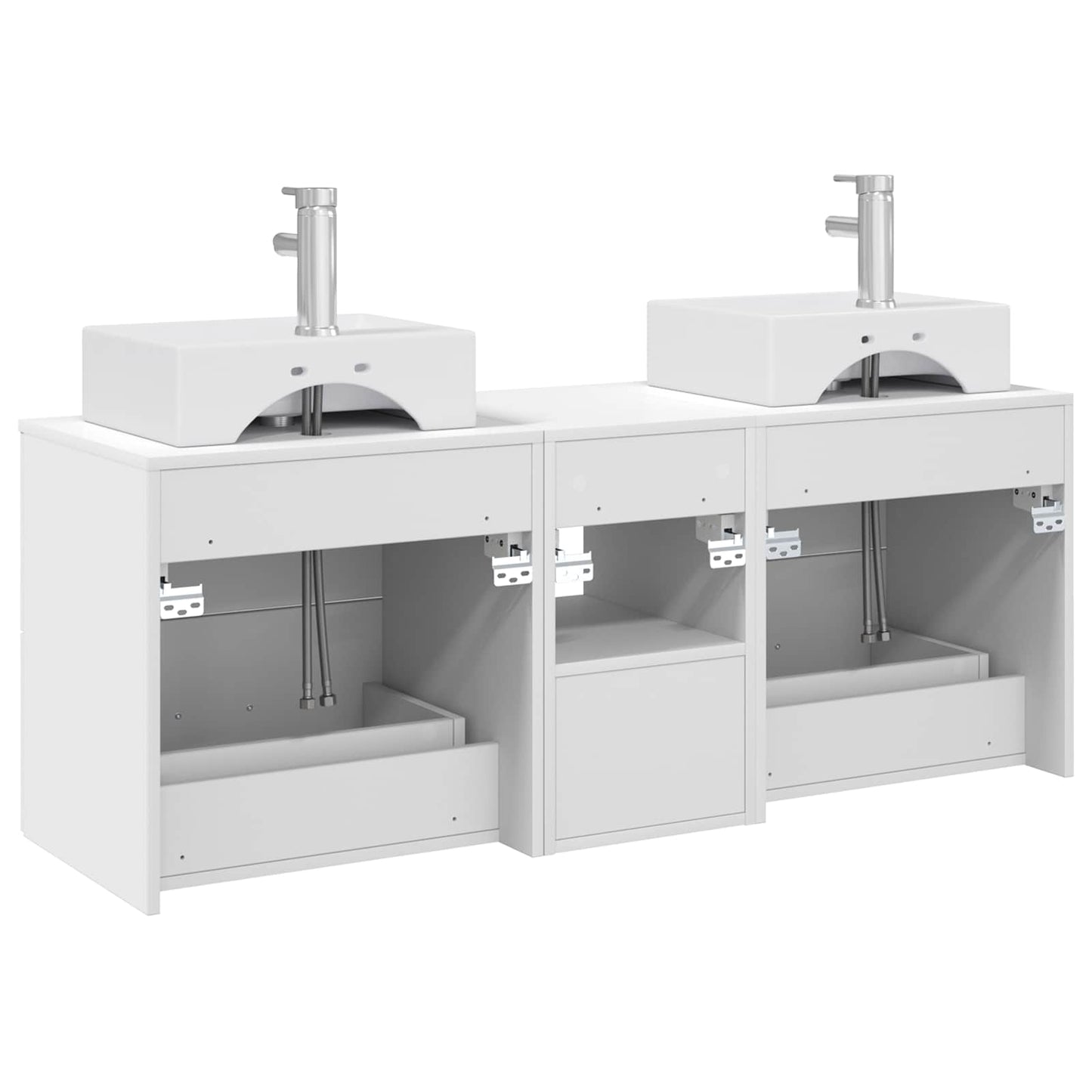 Baderomsskapsett 3 stk. Hvit 49,5 x 41 x 62,5 cm Konstruert tre