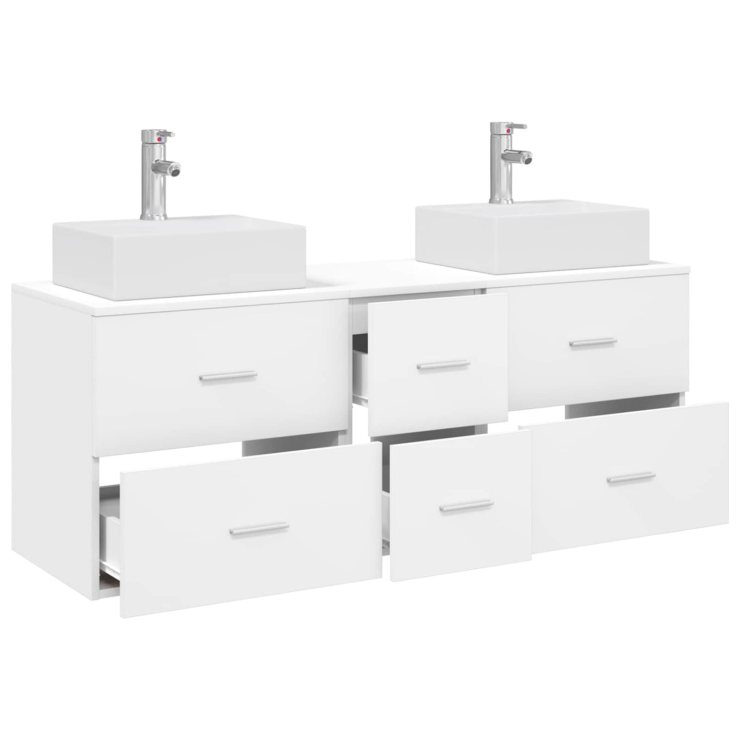 Baderomsskapsett 3 stk. Hvit 49,5 x 41 x 62,5 cm Konstruert tre