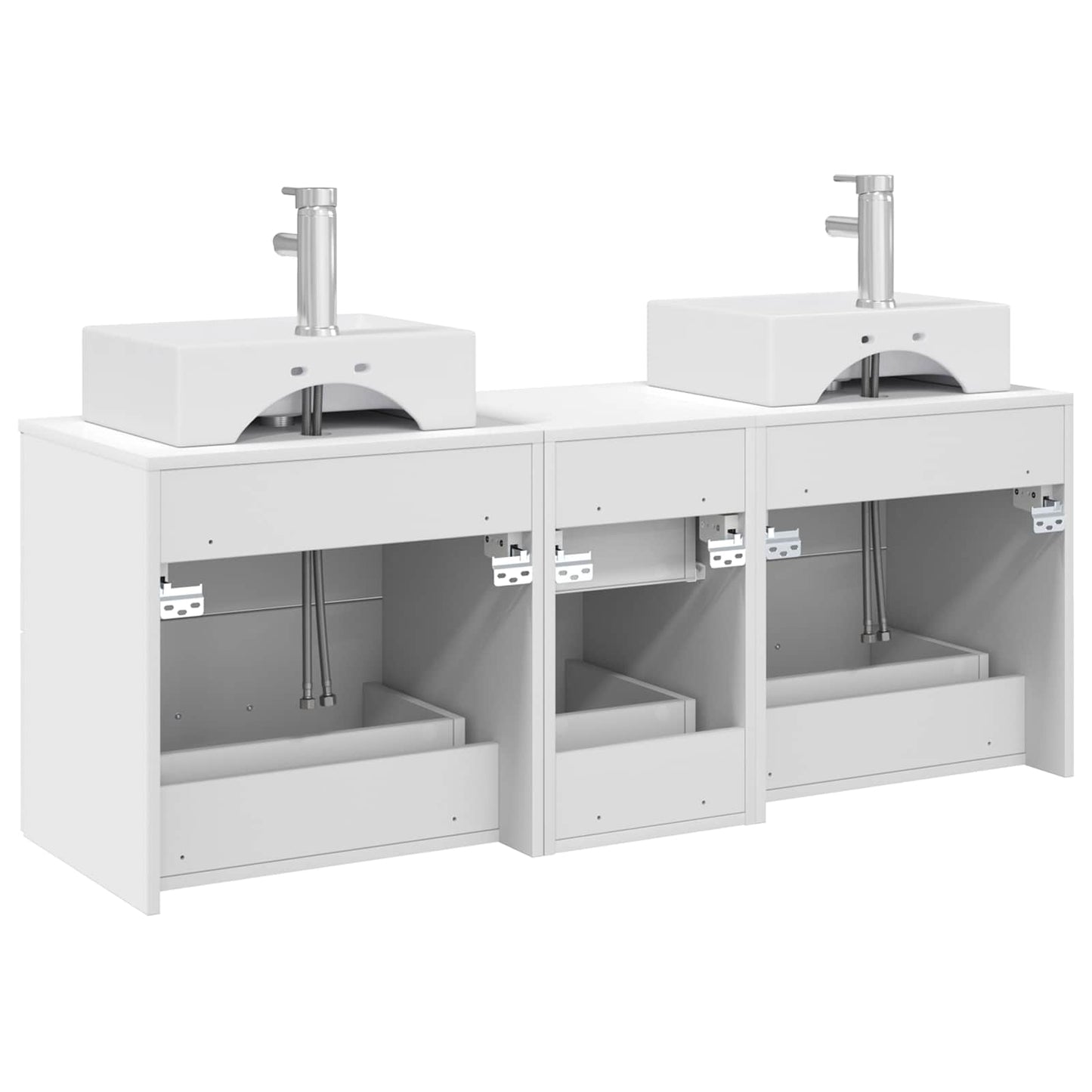 Baderomsskapsett 3 stk. Hvit 49,5 x 41 x 62,5 cm Konstruert tre