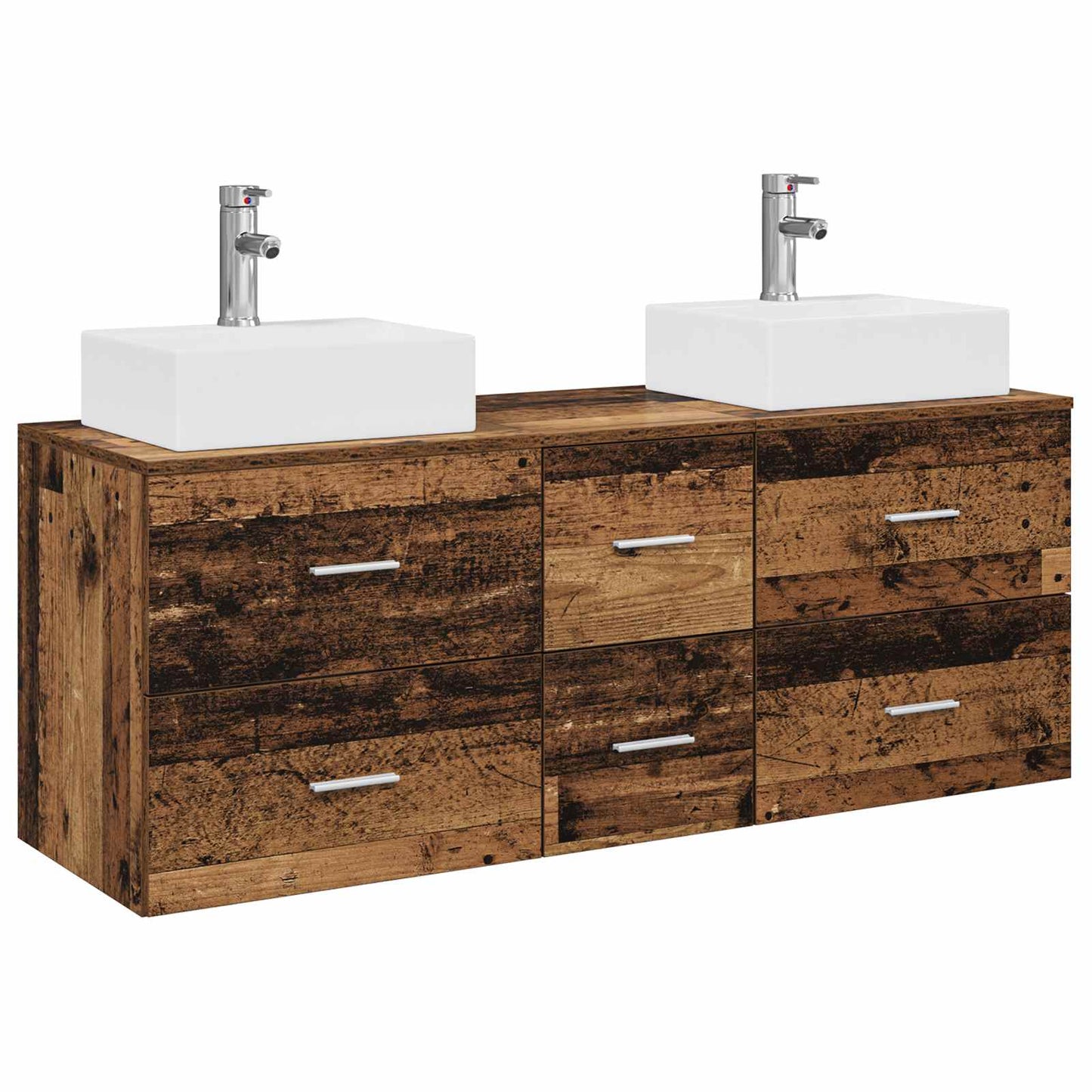 Baderomsskapsett 3 stk. Gammelt tre 49,5 x 41 x 62,5 cm