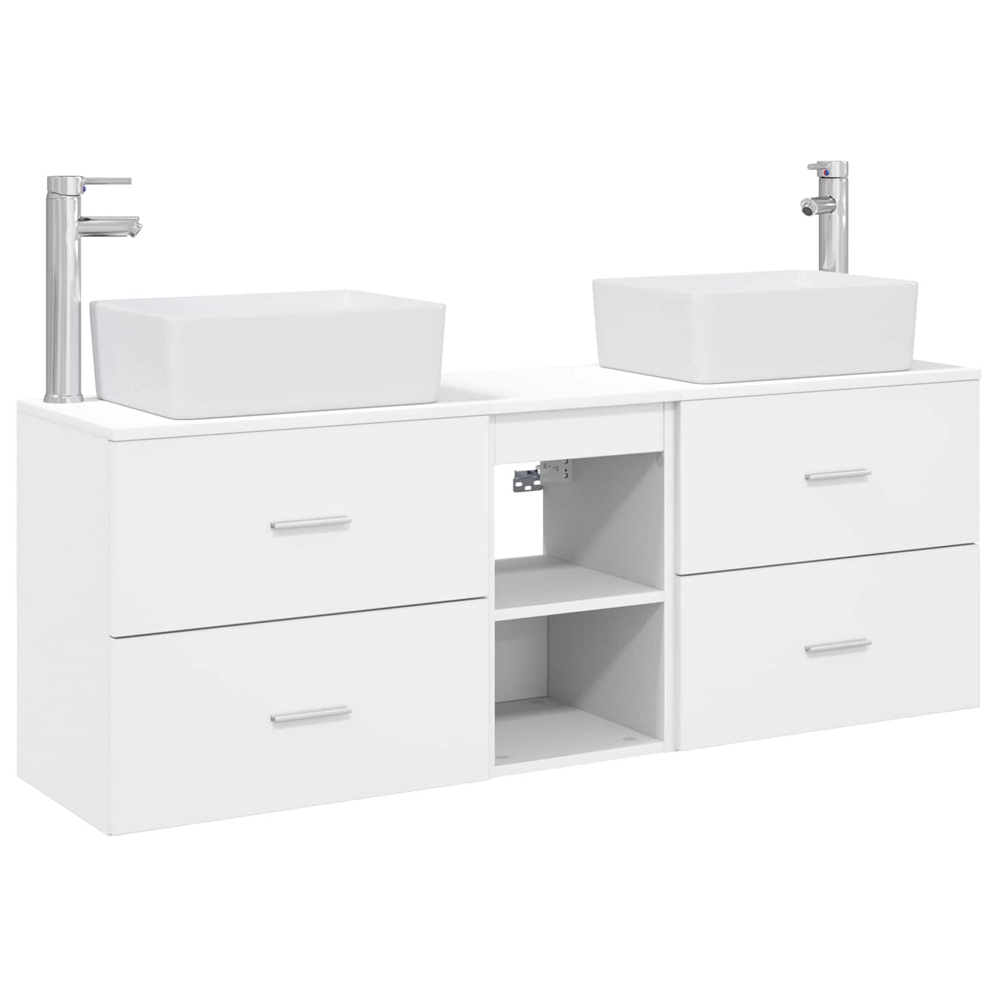 Baderomsskapsett 3 stk. Hvit 53 x 34,5 x 63 cm Konstruert tre