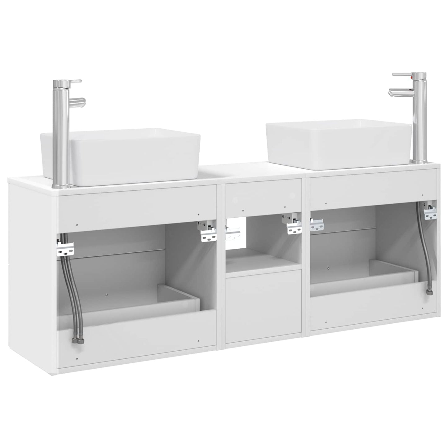 Baderomsskapsett 3 stk. Hvit 53 x 34,5 x 63 cm Konstruert tre