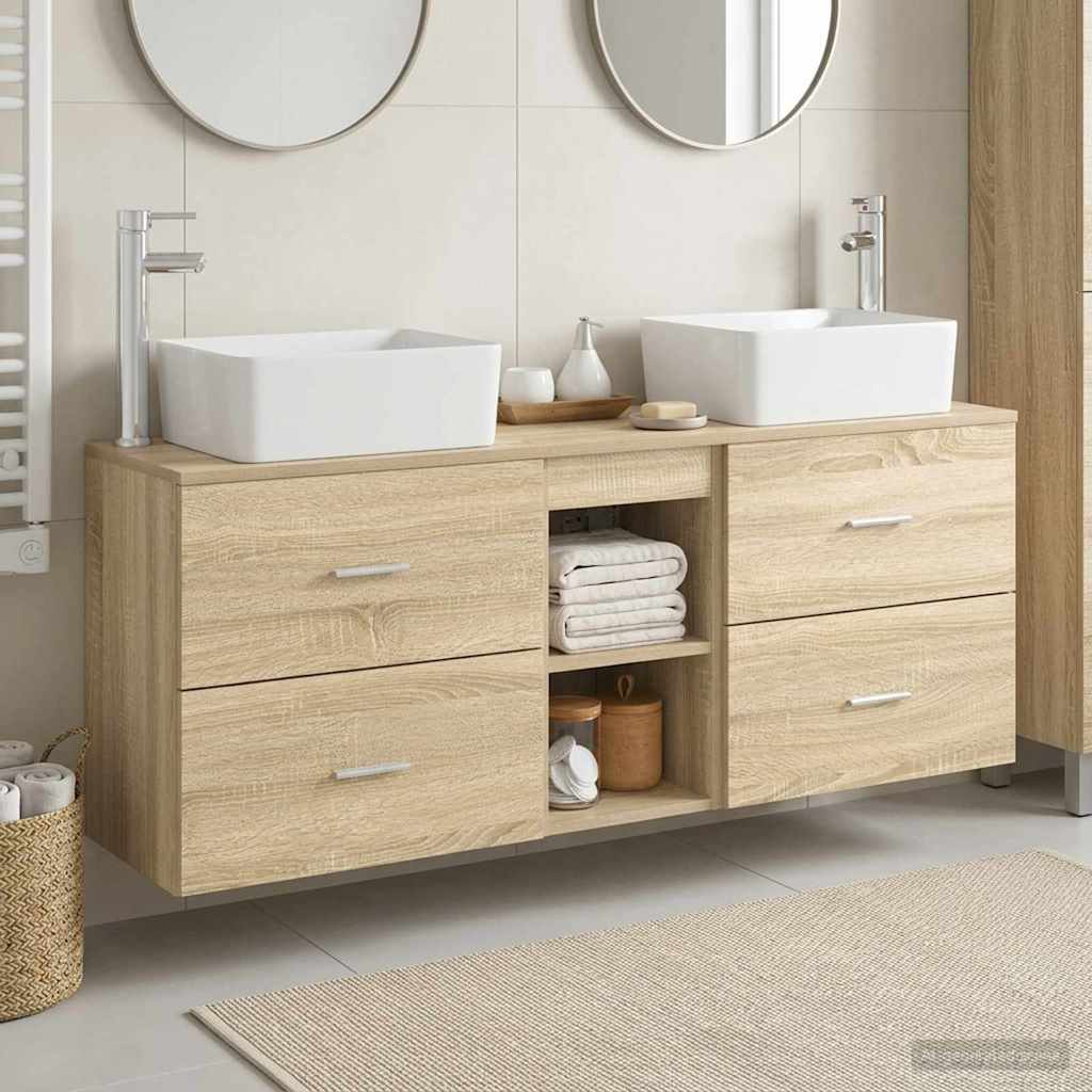 Baderomsskapsett 3 stk. Sonoma eik 53 x 34,5 x 63 cm