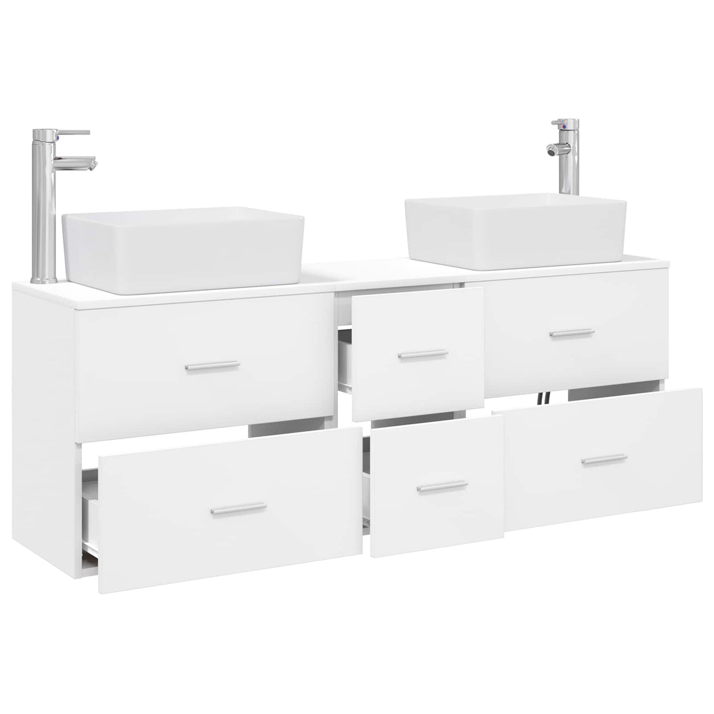 Baderomsskapsett 3 stk. Hvit 53 x 34,5 x 63 cm Konstruert tre