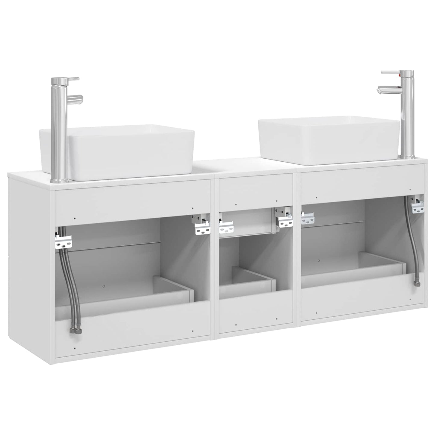 Baderomsskapsett 3 stk. Hvit 53 x 34,5 x 63 cm Konstruert tre