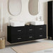 Baderomsskapsett 3 stk. Svart 53 x 34,5 x 63 cm Konstruert tre