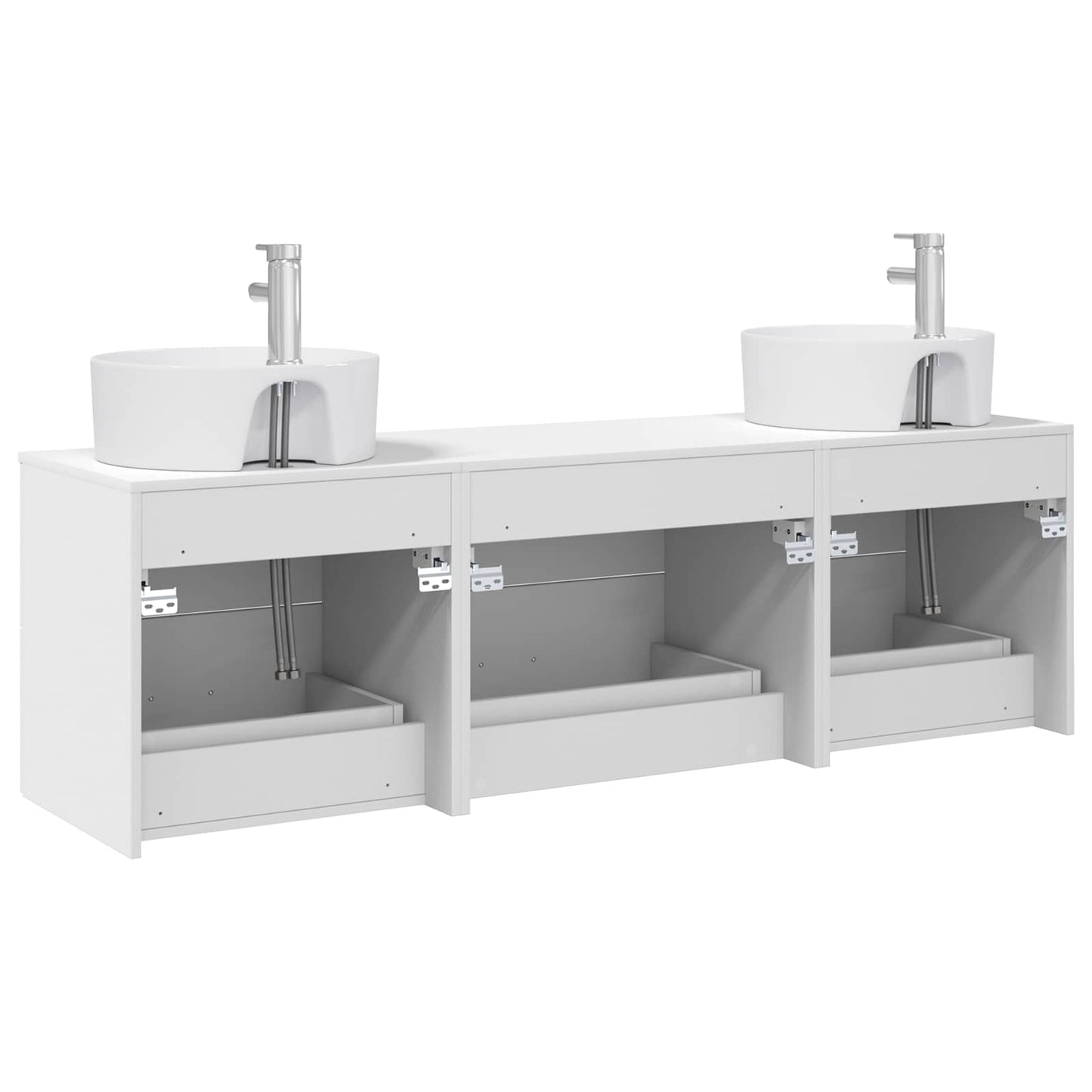Baderomsskapsett 3 stk. Hvit 62,5 x 44,5 x 50 cm Konstruert tre