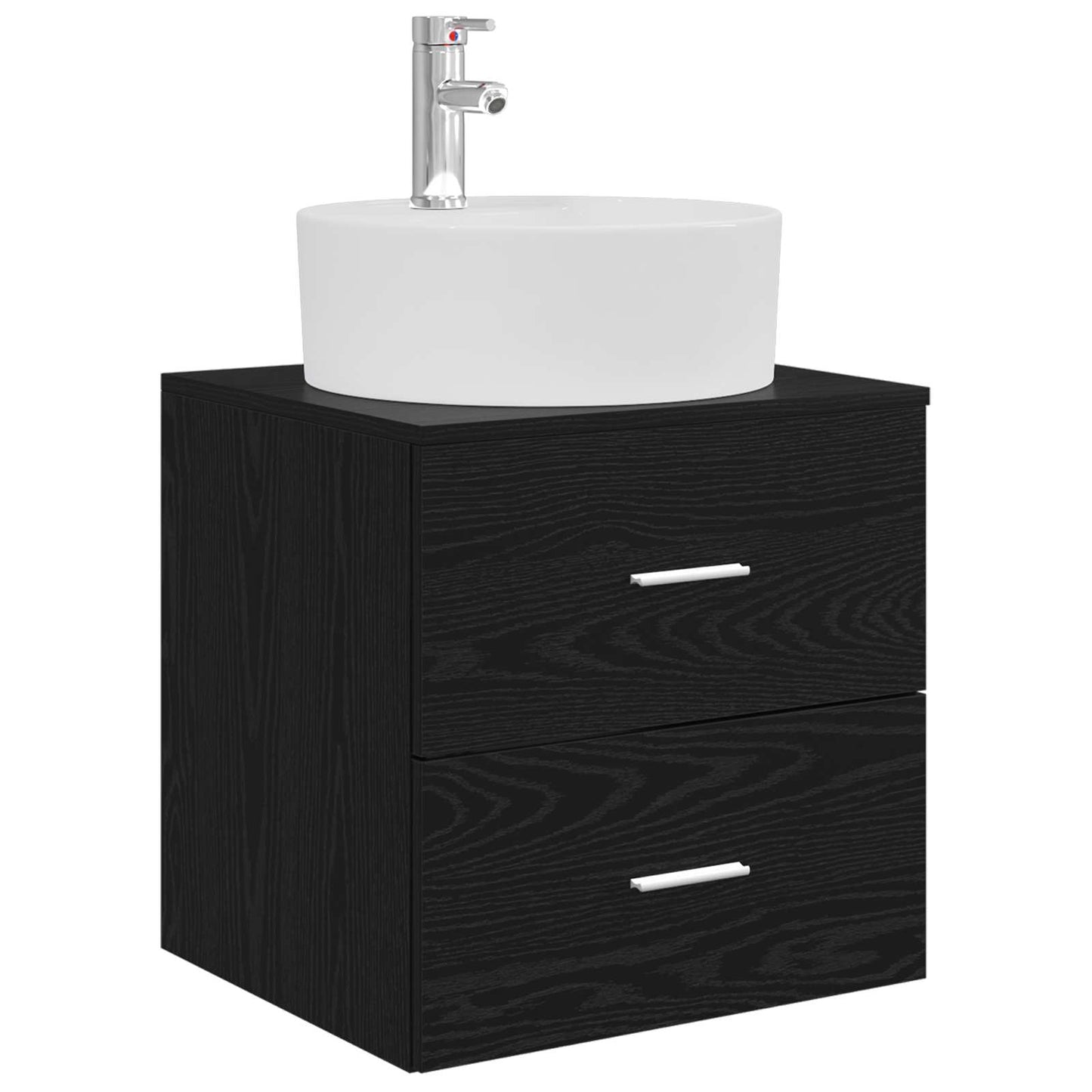 Baderomsskapsett 3 stk. Svart 62,5 x 44,5 x 50 cm