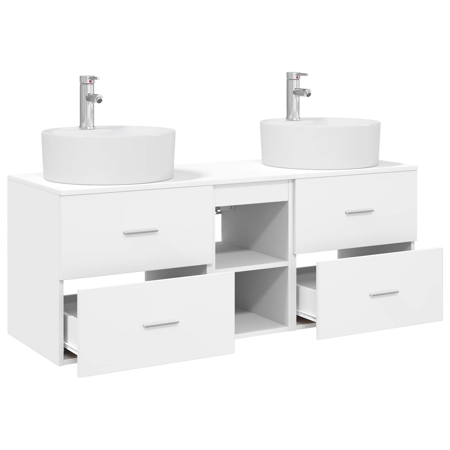 Baderomsskapsett 3 stk. Hvit 49,5 x 44,5 x 65 cm Konstruert tre