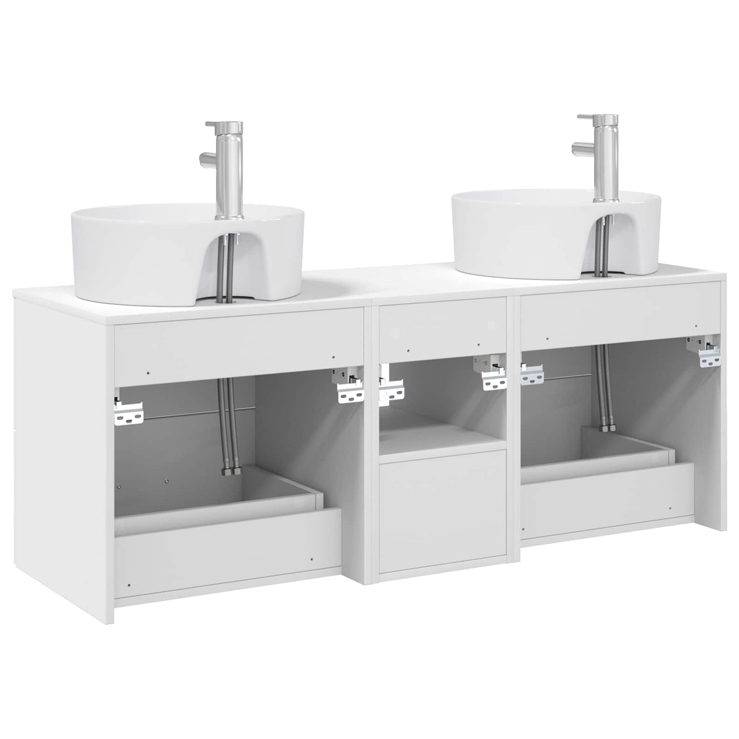 Baderomsskapsett 3 stk. Hvit 49,5 x 44,5 x 65 cm Konstruert tre