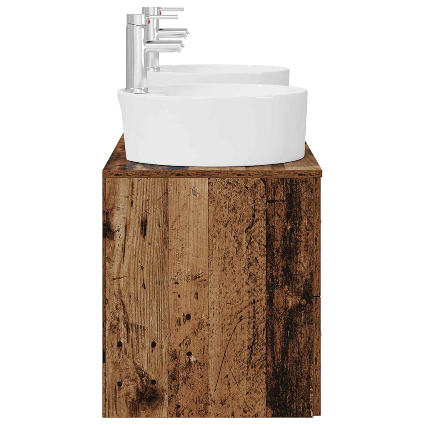 Baderomsskapsett 3 stk. Gammelt tre 49,5 x 44,5 x 65 cm
