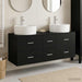 Baderomsinnredningssett 3 stk. Svart 49,5 x 44,5 x 65 cm