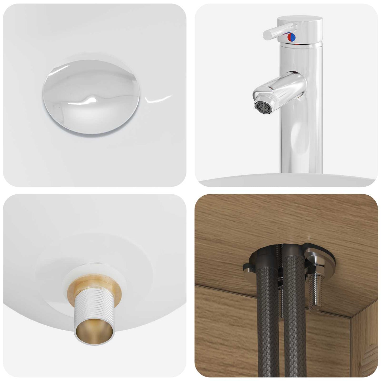 Baderomsinnredningssett 3 stk. Artisan eik 49,5 x 44,5 x 65 cm