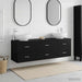 Baderomsinnredningssett 3 stk. Svart 49,5 x 44,5 x 65 cm