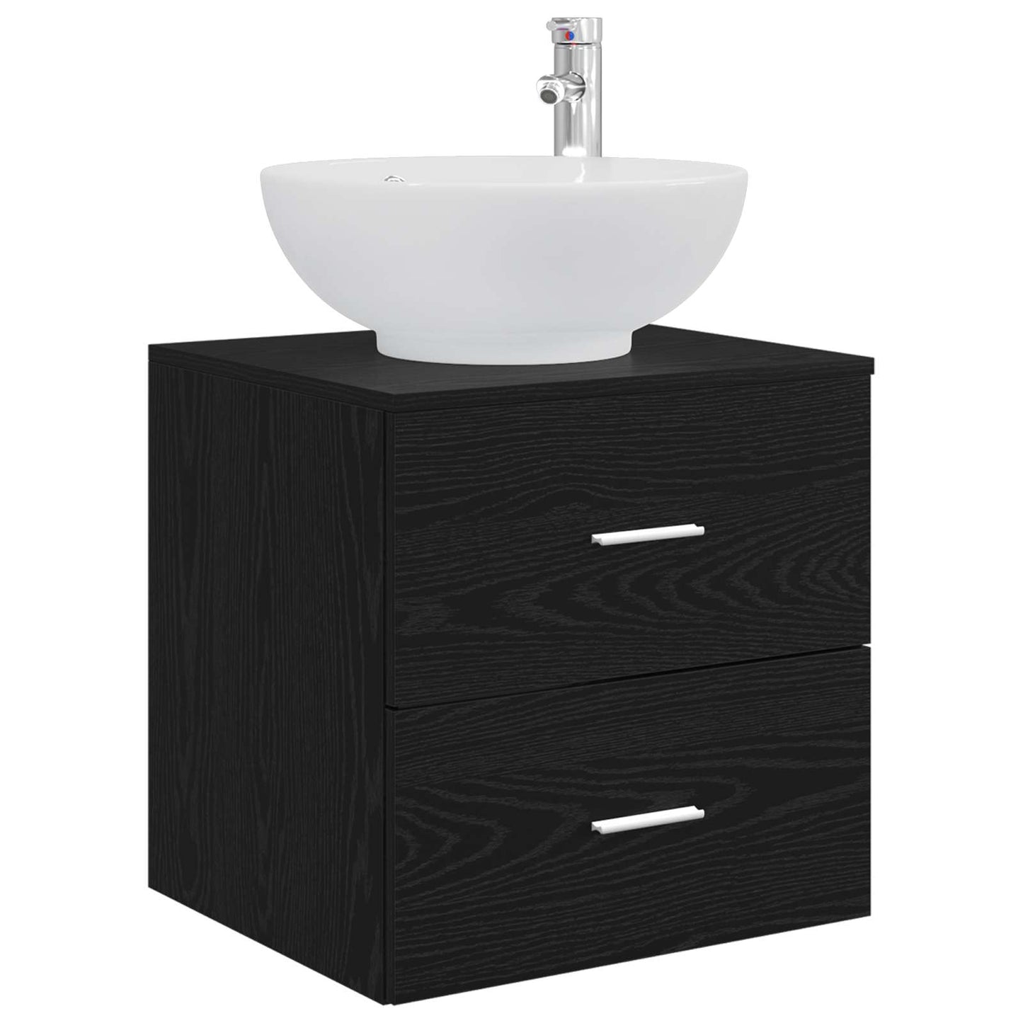 Baderomsinnredningssett 3 stk. Svart 49,5 x 44,5 x 65 cm