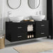 Baderomsinnredningssett 3 stk. Svart 49,5 x 44,5 x 65 cm