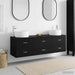 Baderomsinnredningssett 3 stk. Svart 49,5 x 44,5 x 66 cm