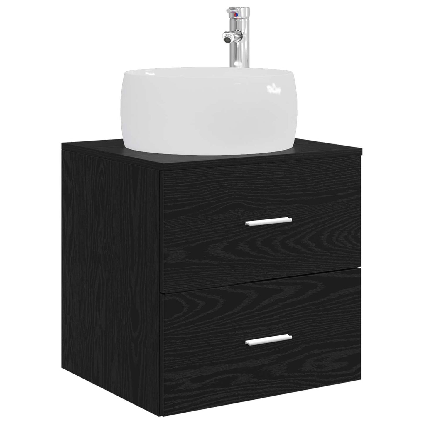 Baderomsinnredningssett 3 stk. Svart 49,5 x 44,5 x 66 cm