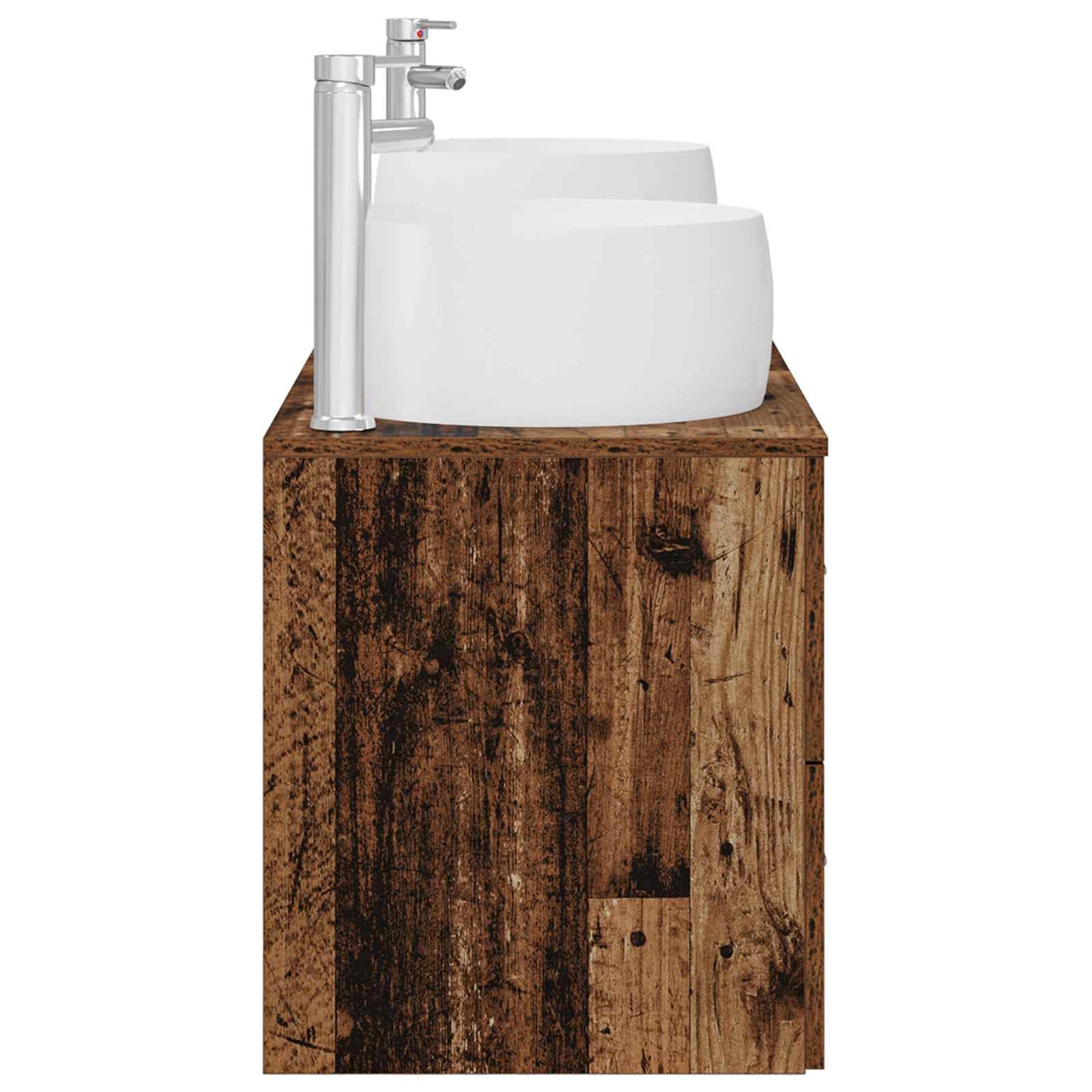 Baderomsinnredningssett 3 stk. Gammelt tre 49,5 x 44,5 x 66 cm