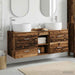 Baderomsinnredningssett 3 stk. Gammelt tre 49,5 x 44,5 x 66 cm