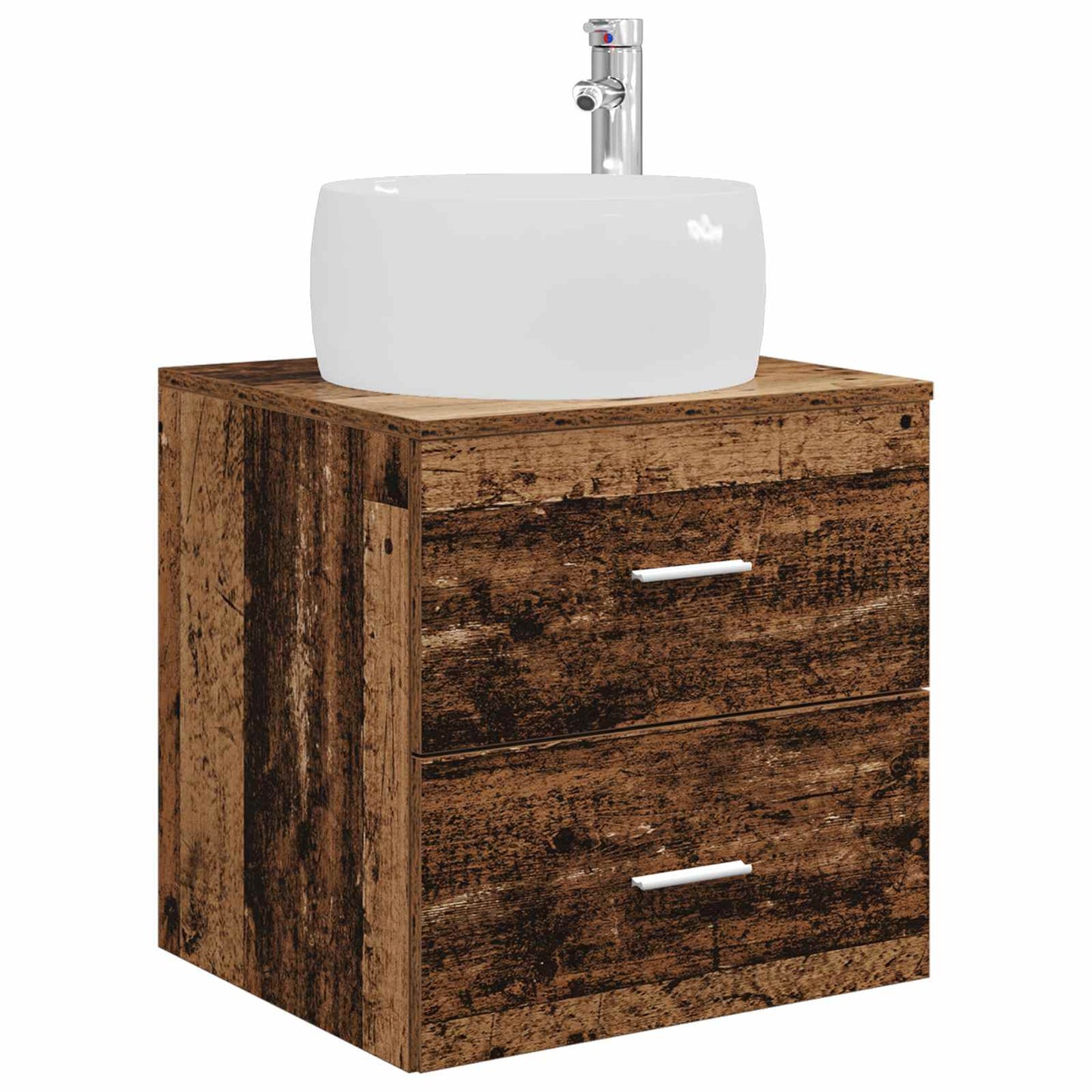 Baderomsinnredningssett 3 stk. Gammelt tre 49,5 x 44,5 x 66 cm