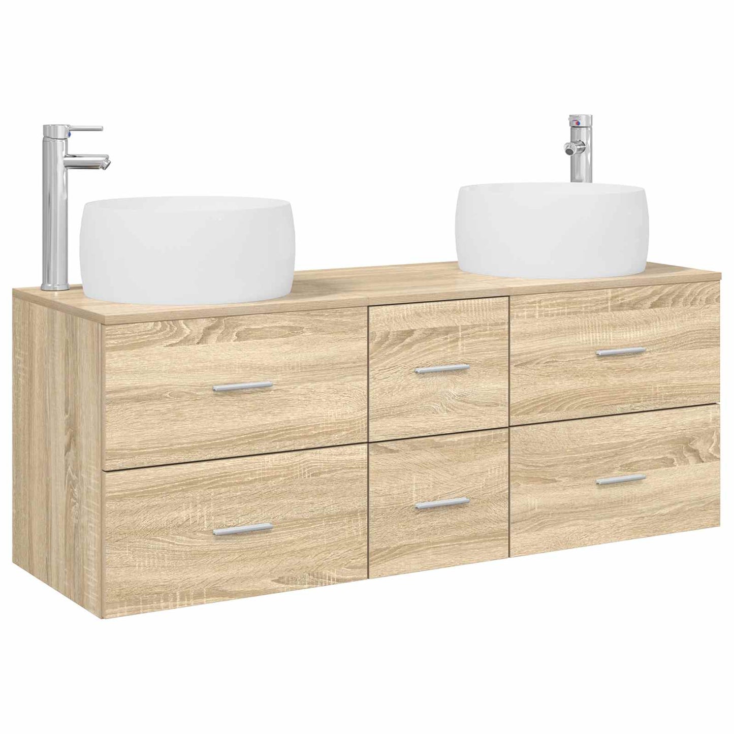 Baderomsinnredningssett 3 stk. Sonoma eik 49,5 x 44,5 x 66 cm