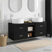 Baderomsinnredningssett 3 stk. Svart 49,5 x 44,5 x 65,5 cm