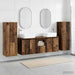 Baderomsinnredningssett 5 stk. Gammelt tre 33 x 34,5 x 100 cm
