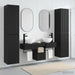 Baderomsinnredningssett 5 stk. Svart 33 x 34,5 x 160 cm