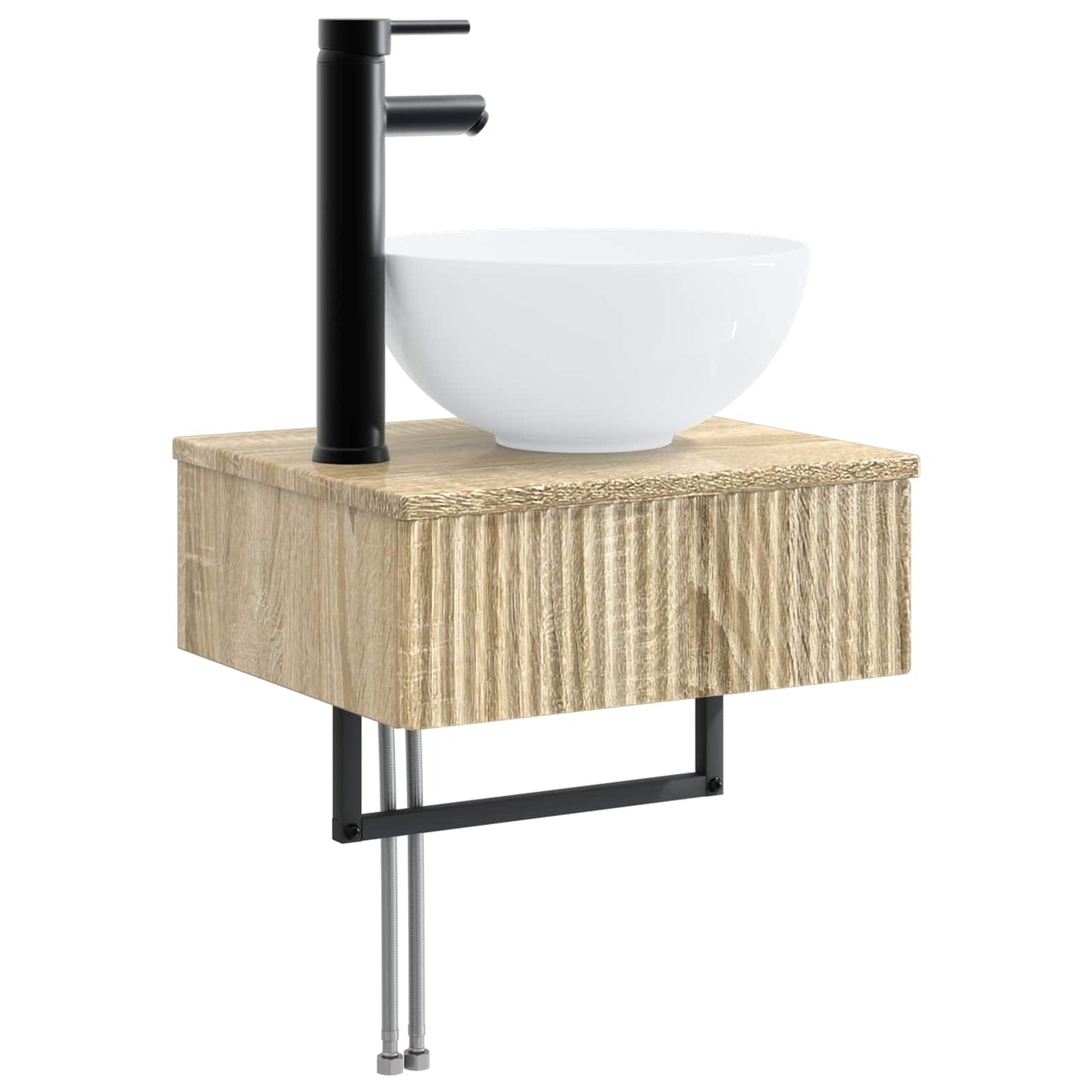 Baderomsinnredningssett 5 stk. Sonoma eik 33 x 34,5 x 160 cm