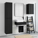 Baderomsinnredningssett 3 stk. Svart 33 x 34,5 x 160 cm