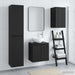 Baderomsinnredningssett 3 stk. Svart 33 x 34,5 x 160 cm