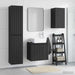 Baderomsinnredningssett 3 stk. Svart 33 x 34,5 x 160 cm
