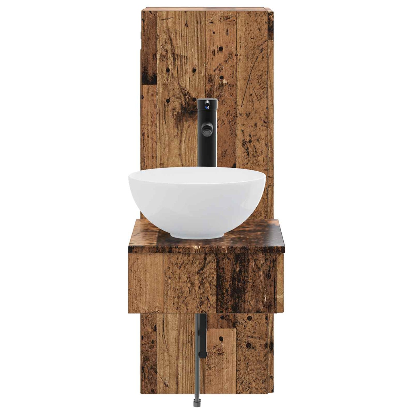 Baderomsinnredningssett 2 stk. Gammelt tre 33 x 34,5 x 100 cm