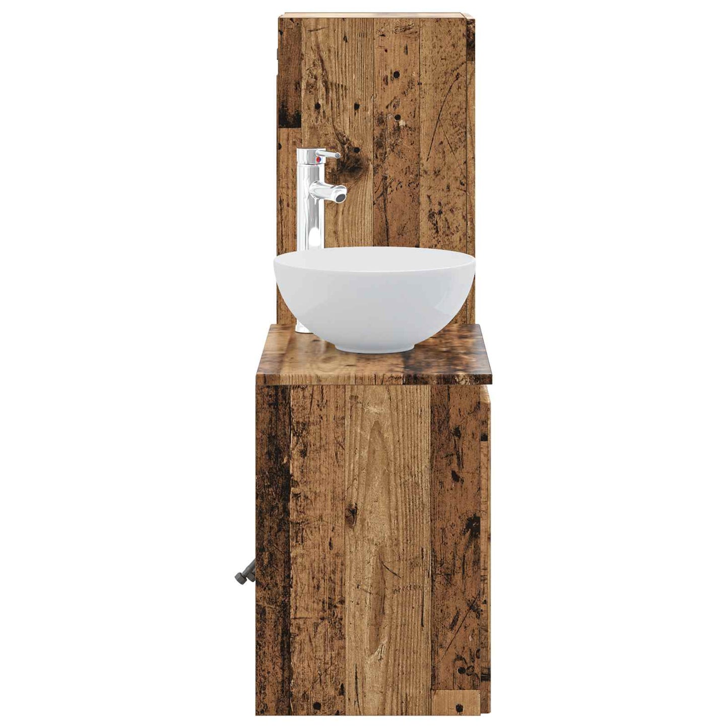 Baderomsinnredningssett 2 stk. Gammelt tre 33 x 34,5 x 100 cm