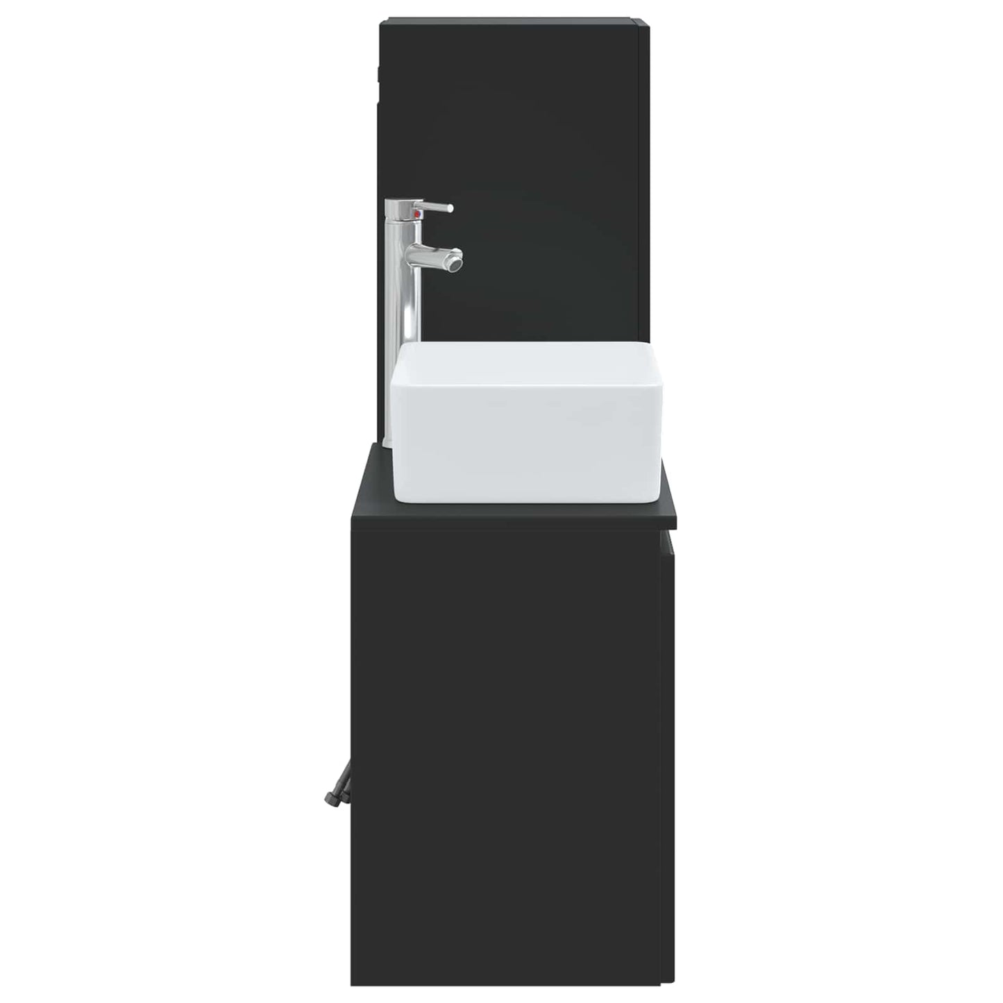 Baderomsinnredningssett 2 stk. Svart 33 x 34,5 x 100 cm