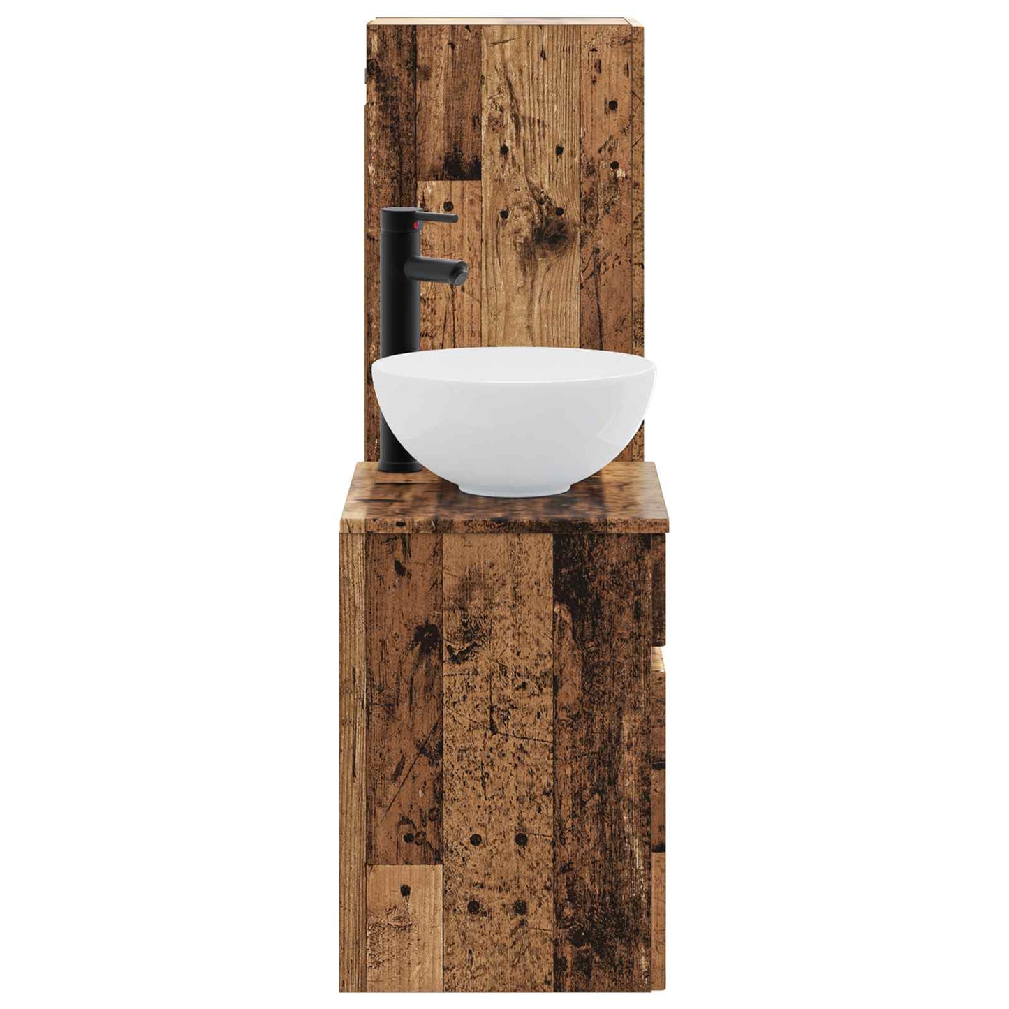 Baderomsinnredningssett 2 stk. Gammelt tre 33 x 34,5 x 100 cm
