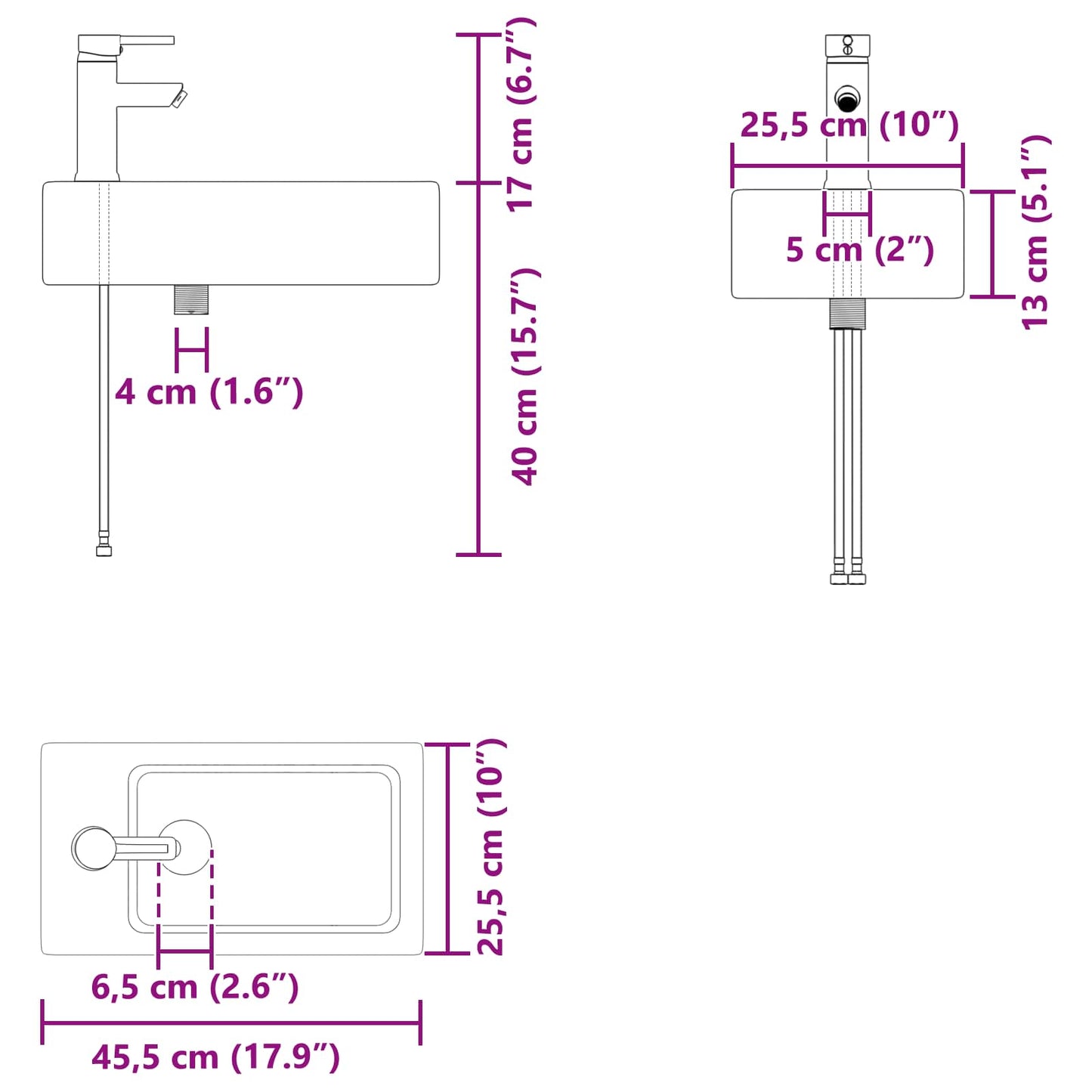 Badeværelses enhet med kran Sonoma eik 45,5 x 22,5 x 84 cm