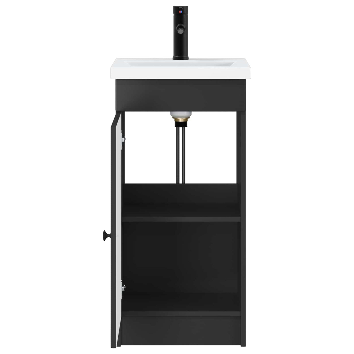 Badmøbel med vask Svart 42 x 40 x 84,5 cm Konstruert tre