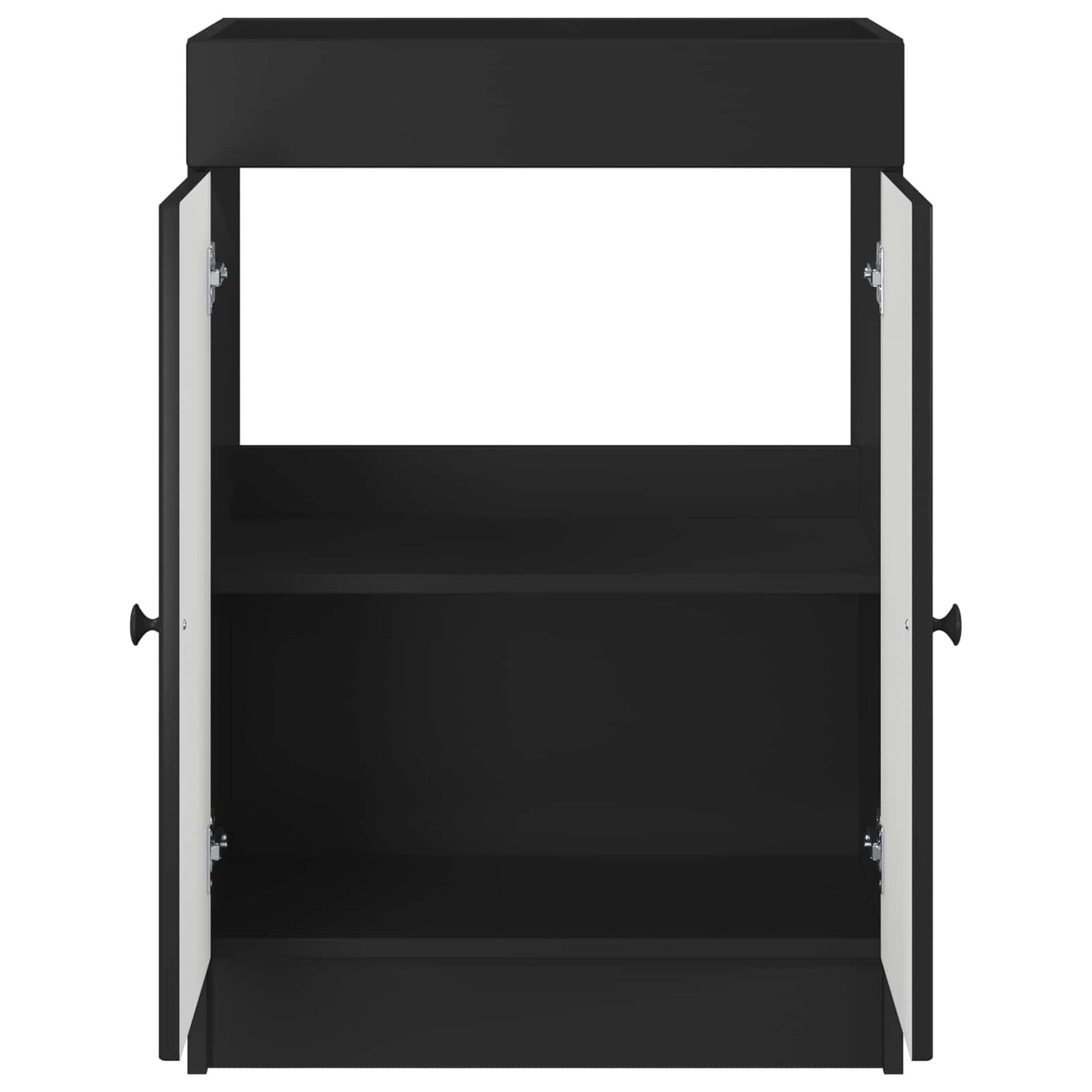 Baderomsskap under vask Svart 56 x 37,5 x 81 cm Konstruert tre