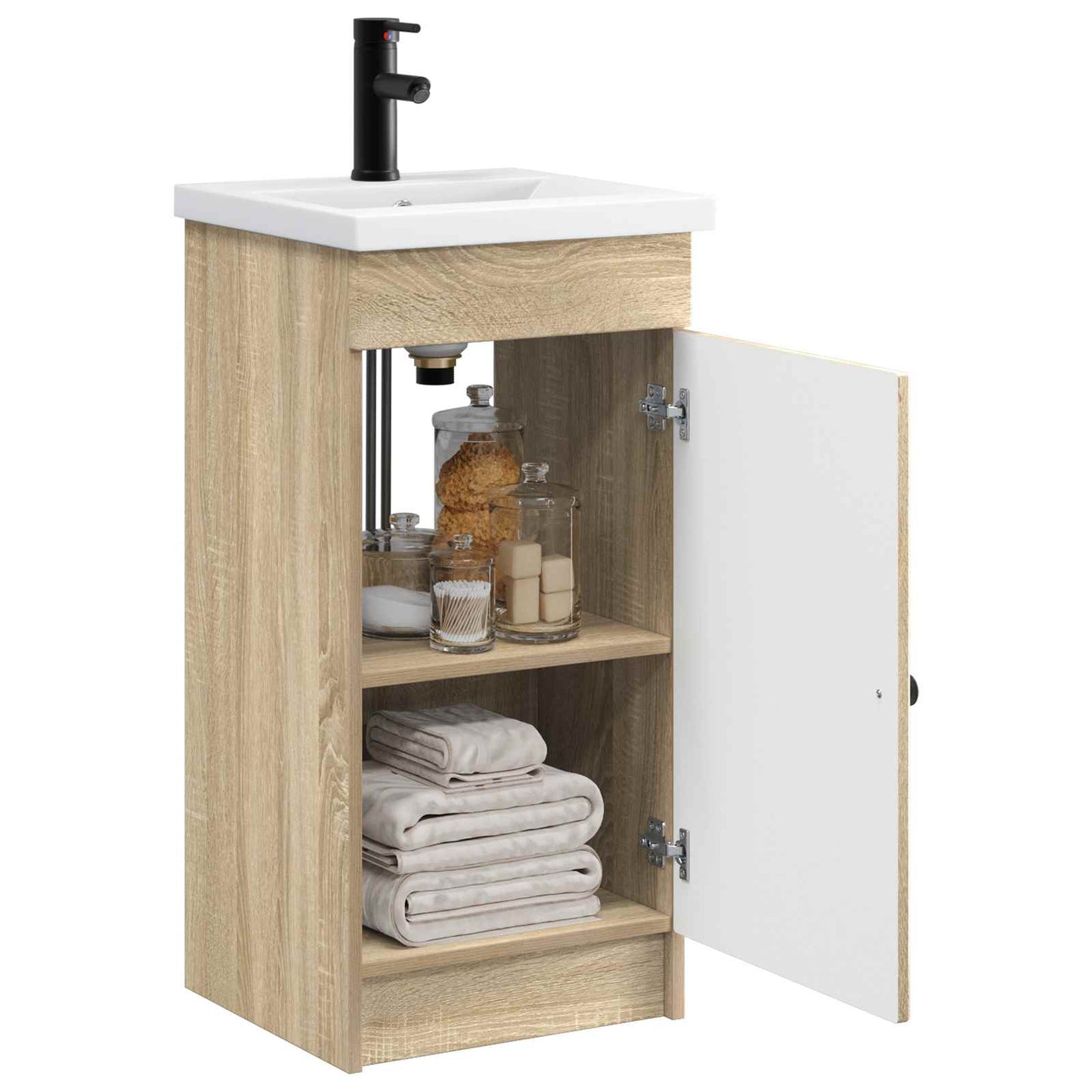Badmøbel med vask Sonoma eik 42 x 40 x 84,5 cm Konstruert tre