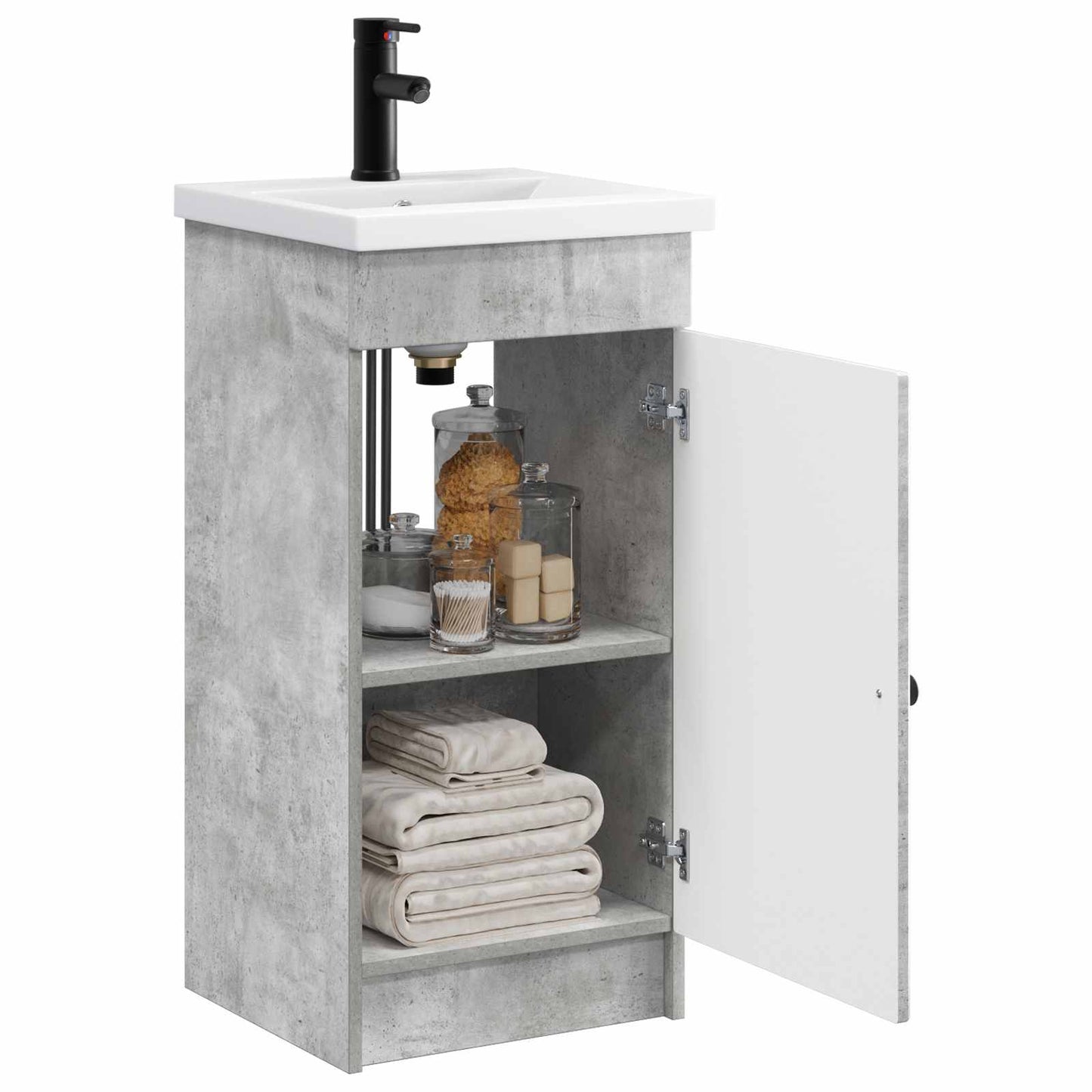 Badmøbel med vask Betonggrå 42 x 40 x 84,5 cm Konstruert tre