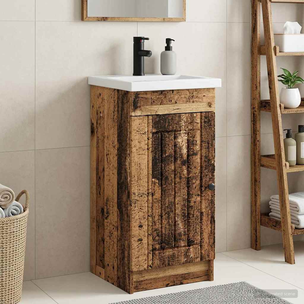 Badmøbel med vask Gammelt tre 42 x 40 x 84,5 cm Konstruert tre