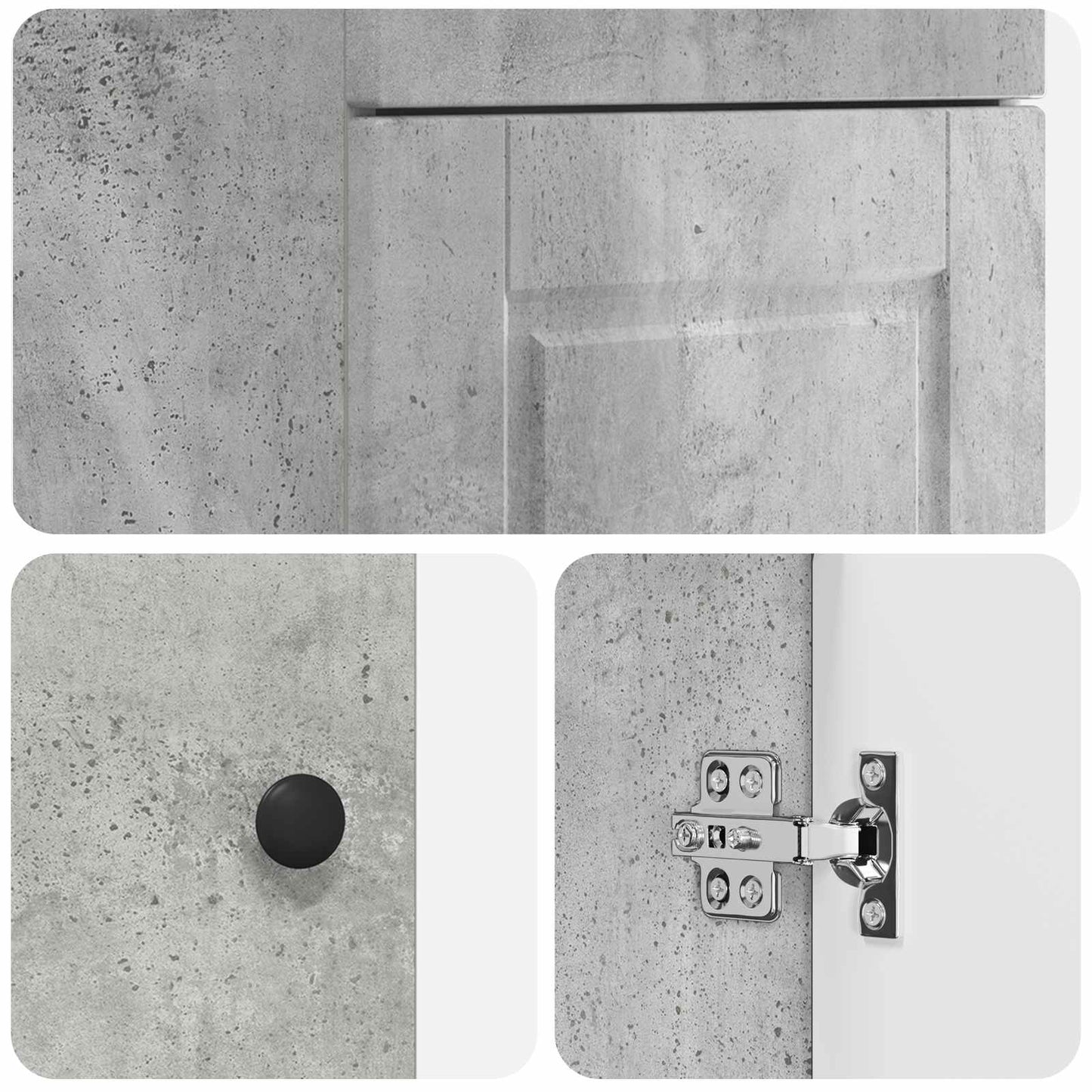 Badmøbel med vask Betonggrå 42 x 40 x 84,5 cm Konstruert tre