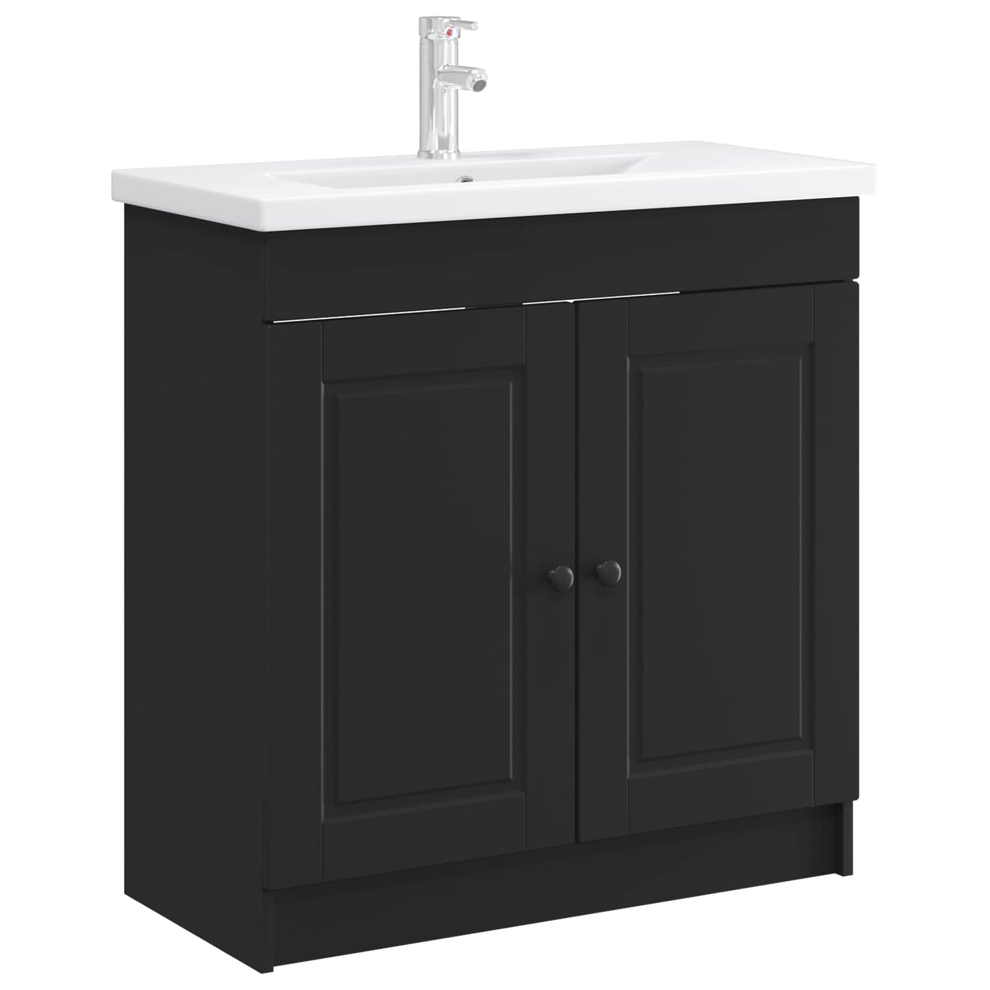 Baderomsskap under vask Svart 56 x 37,5 x 81 cm Konstruert tre
