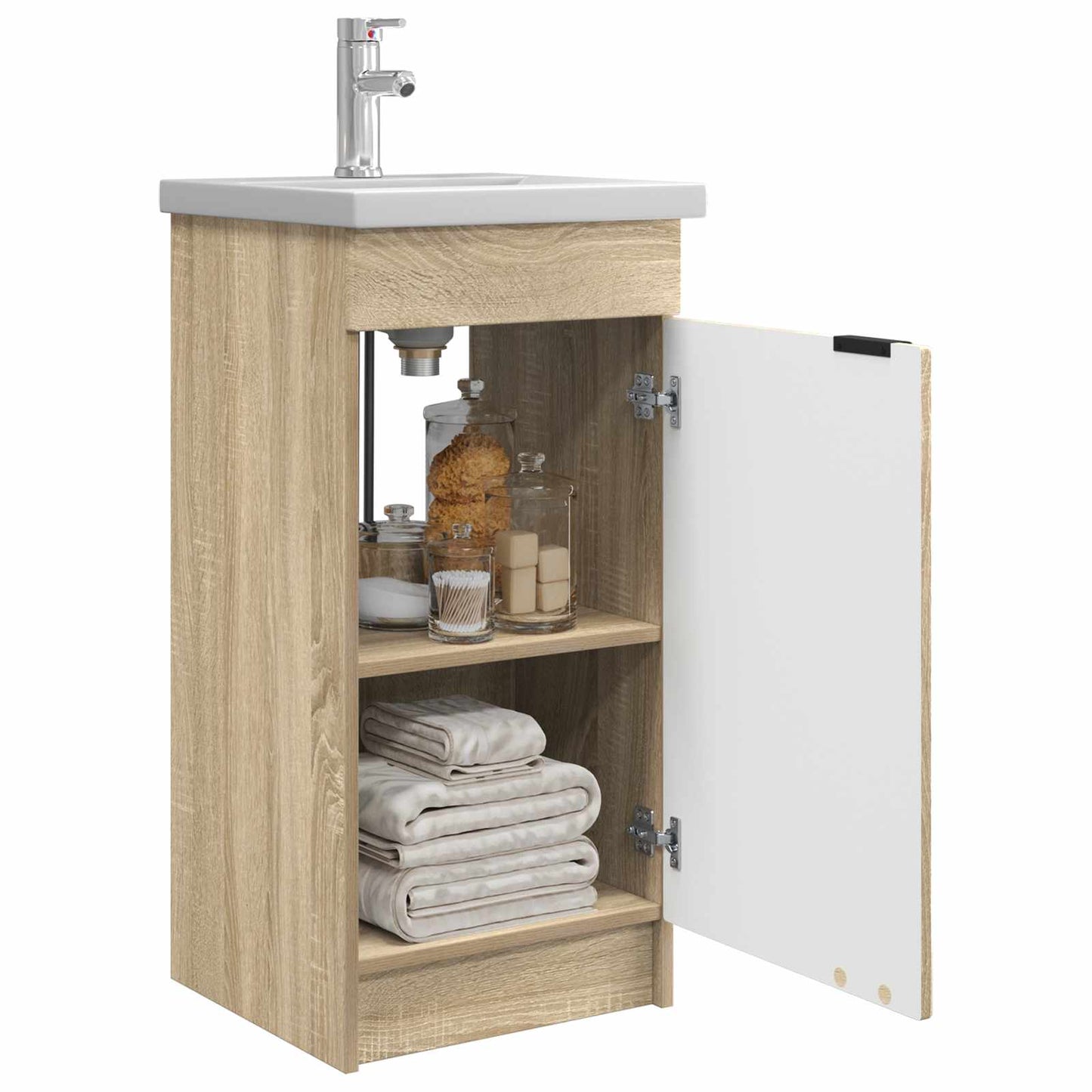 Badmøbel med vask Sonoma eik 42 x 40 x 84,5 cm Konstruert tre