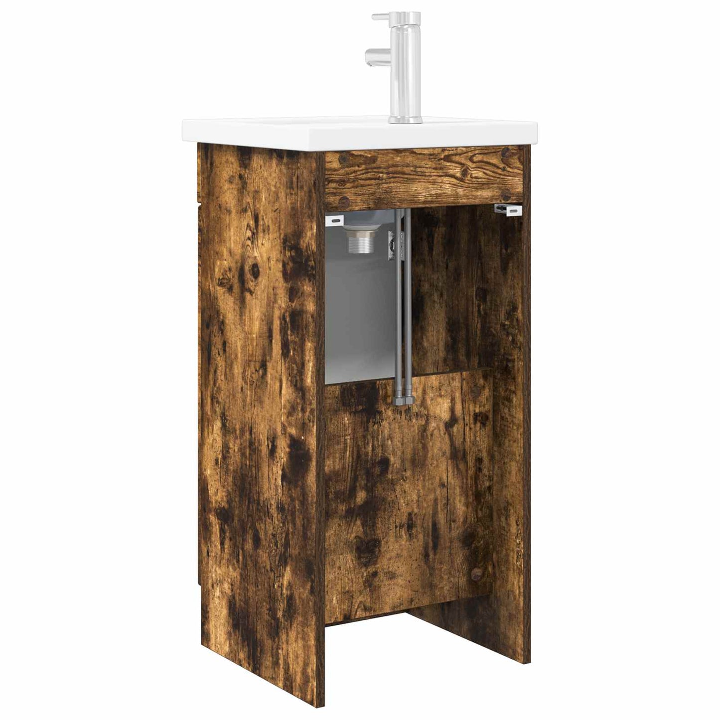 Badmøbel med vask Røkt Eik 42 x 40 x 84,5 cm Konstruert tre