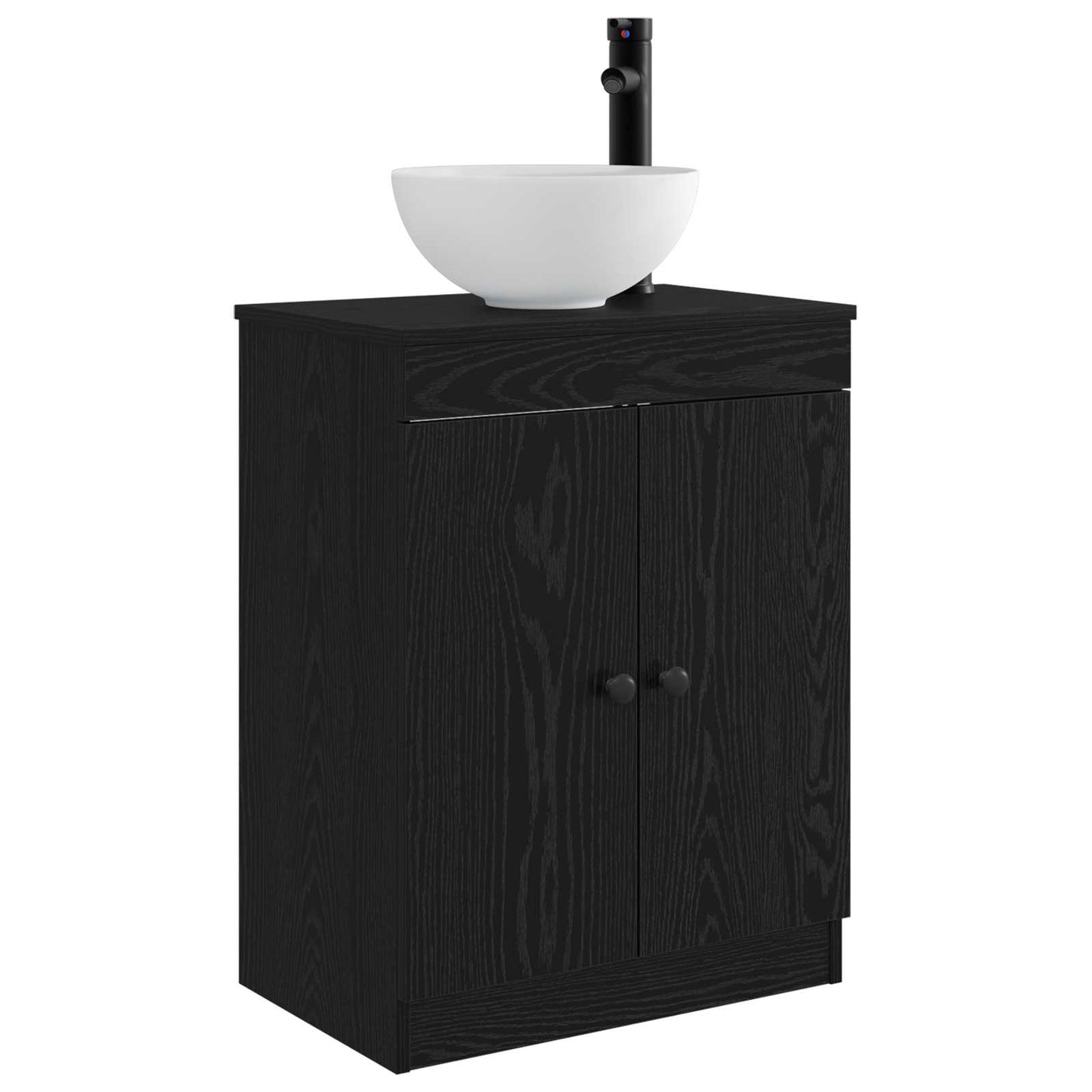 Badmøbel med vask Svart 54 x 35 x 83 cm Konstruert tre