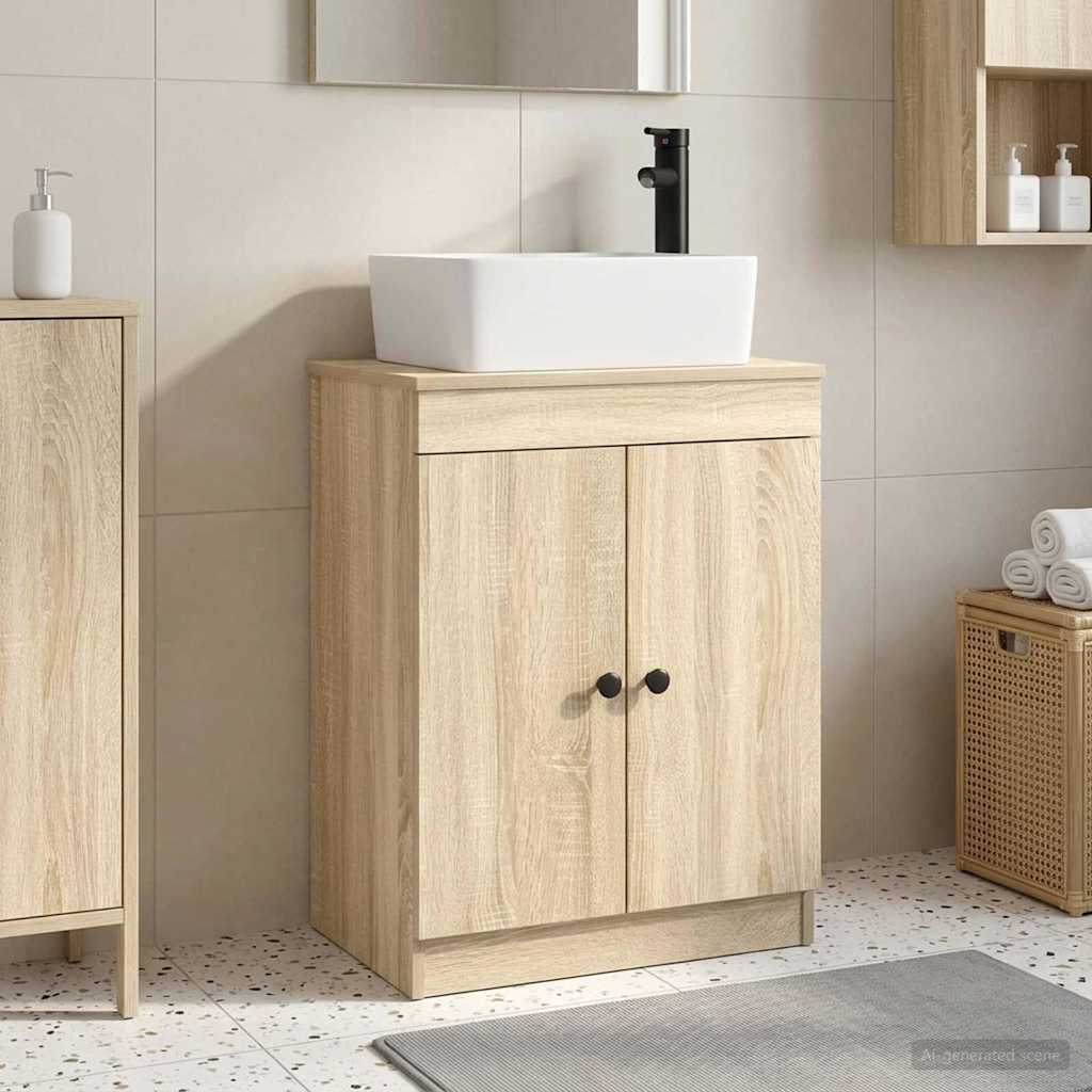 Badmøbel med vask Sonoma eik 54 x 35 x 83 cm Konstruert tre