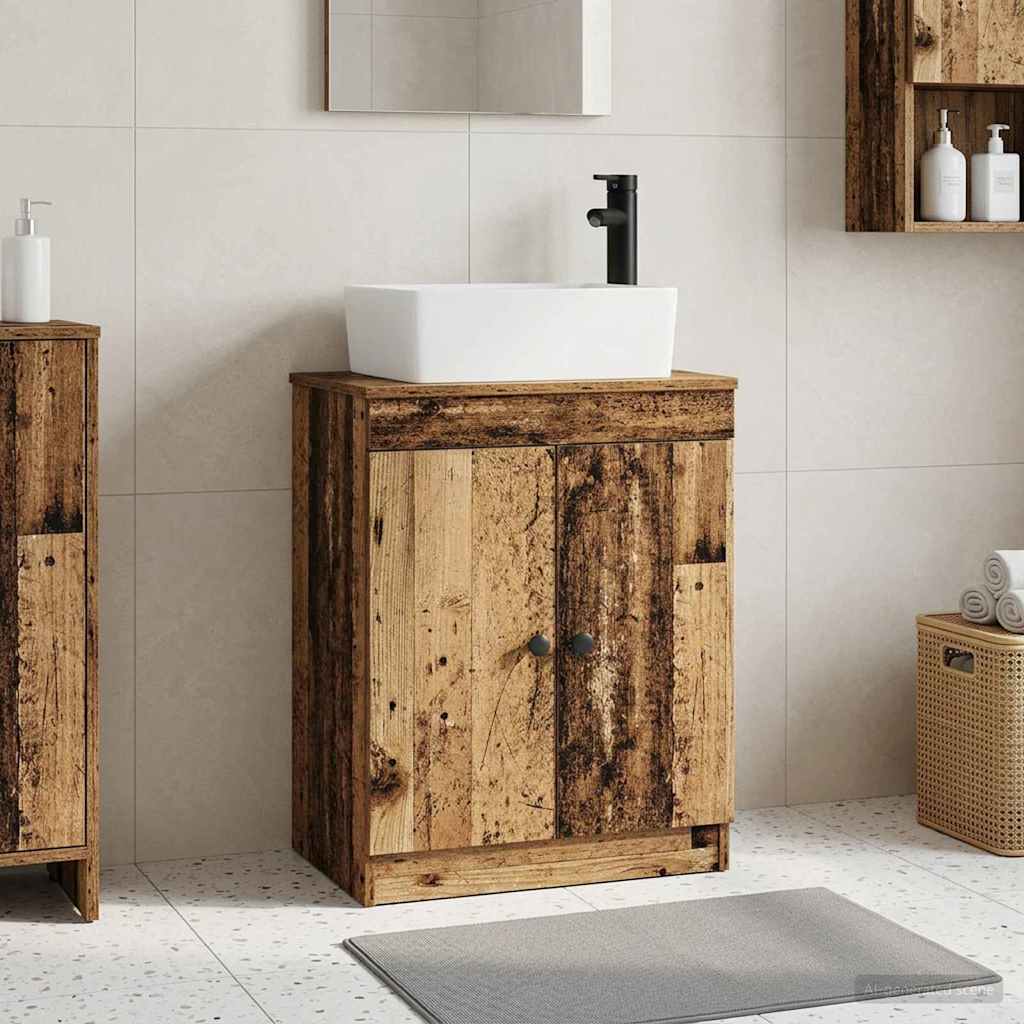 Badmøbel med vask Gammelt tre 54 x 35 x 83 cm Konstruert tre